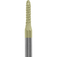 Made in USA - 3/32" Cut Diam, 0.0925" Shank Diam, Cone Head Diamond Cut Burr - Carbide, 3/8" LOC, 1-1/2" OAL - USA Tool & Supply