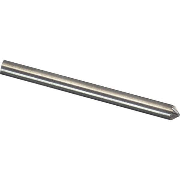 Made in USA - 1/8" Cut Diam, 1/8" Shank Diam, Cone Head Chipbreaker Cut Burr - Carbide, 1/16" LOC, 1-1/2" OAL - USA Tool & Supply