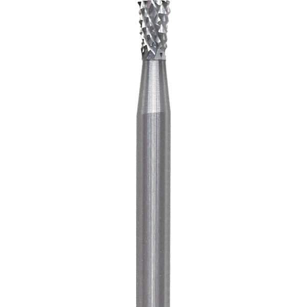 Made in USA - 3/32" Cut Diam, 0.0925" Shank Diam, Inverted Cone Head Diamond Cut Burr - Carbide, 1/8" LOC, 1-1/2" OAL - USA Tool & Supply