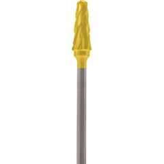 Made in USA - 5mm Cut Diam, 0.0925" Shank Diam, Cone Head Double Cut Burr - Carbide, 13mm LOC, 51mm OAL - USA Tool & Supply