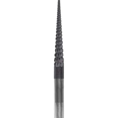 Made in USA - 3/32" Cut Diam, 0.0925" Shank Diam, Cone Head Chipbreaker Cut Burr - Carbide, 5/8" LOC, 1-1/2" OAL - USA Tool & Supply