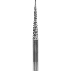 Made in USA - 3/32" Cut Diam, 0.0925" Shank Diam, Cone Head Chipbreaker Cut Burr - Carbide, 5/8" LOC, 1-1/2" OAL - USA Tool & Supply