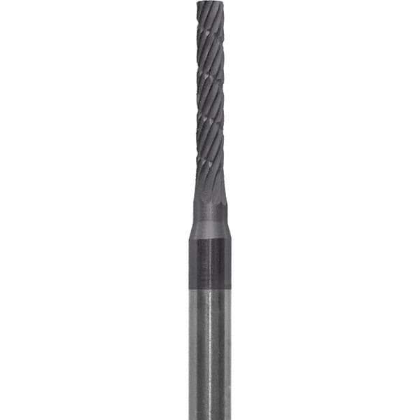 Made in USA - 1/16" Cut Diam, 0.0925" Shank Diam, Cylinder Head Chipbreaker Cut Burr - Carbide, 3/8" LOC, 1-1/2" OAL - USA Tool & Supply