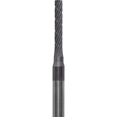 Made in USA - 1/16" Cut Diam, 0.0925" Shank Diam, Cylinder Head Chipbreaker Cut Burr - Carbide, 3/8" LOC, 1-1/2" OAL - USA Tool & Supply