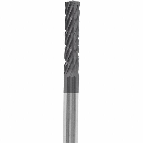 Made in USA - 3/32" Cut Diam, 0.0925" Shank Diam, Cylinder Head Chipbreaker Cut Burr - Carbide, 3/8" LOC, 1-1/2" OAL - USA Tool & Supply