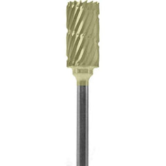 Made in USA - 1/4" Cut Diam, 0.0925" Shank Diam, Cylinder Head Chipbreaker Cut Burr - Carbide, 1/2" LOC, 2" OAL - USA Tool & Supply