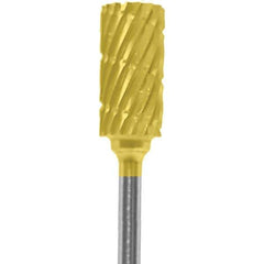 Made in USA - 1/4" Cut Diam, 0.0925" Shank Diam, Cylinder Head Chipbreaker Cut Burr - Carbide, 1/2" LOC, 2" OAL - USA Tool & Supply