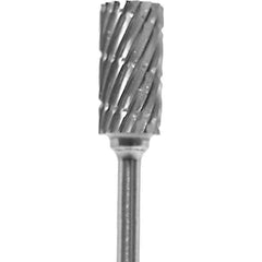 Made in USA - 1/4" Cut Diam, 0.0925" Shank Diam, Cylinder Head Chipbreaker Cut Burr - Carbide, 1/2" LOC, 2" OAL - USA Tool & Supply