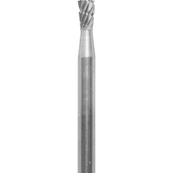 Made in USA - 3/32" Cut Diam, 0.0925" Shank Diam, Inverted Cone Head Chipbreaker Cut Burr - Carbide, 1/8" LOC, 1-1/2" OAL - USA Tool & Supply