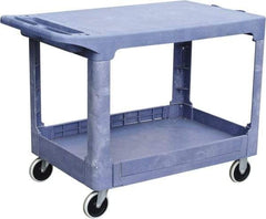 Value Collection - 500 Lb Capacity, 19" Wide x 38" Long x 33" High Shelf Cart - 2 Shelf, Plastic, 2 Rigid/2 Swivel Casters - USA Tool & Supply