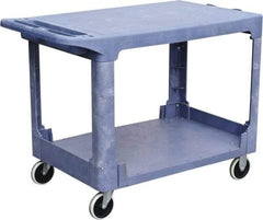 Value Collection - 500 Lb Capacity, 26" Wide x 46" Long x 33" High Shelf Cart - 2 Shelf, Plastic, 2 Rigid/2 Swivel Casters - USA Tool & Supply
