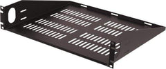 Video Mount - Security Camera Vented Equipment Rack Shelf - Black - USA Tool & Supply