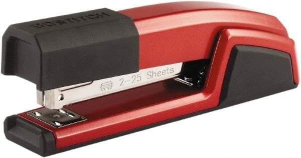 Stanley Bostitch - 25 Sheet Full Strip Desktop Stapler - Red - USA Tool & Supply