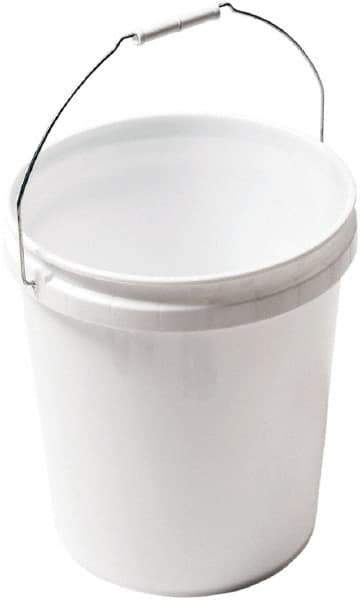 SEYMOUR-MIDWEST - 5 Gal, Plastic Round Natural (Color) Bucket & Pail Kit - Handle Included - USA Tool & Supply