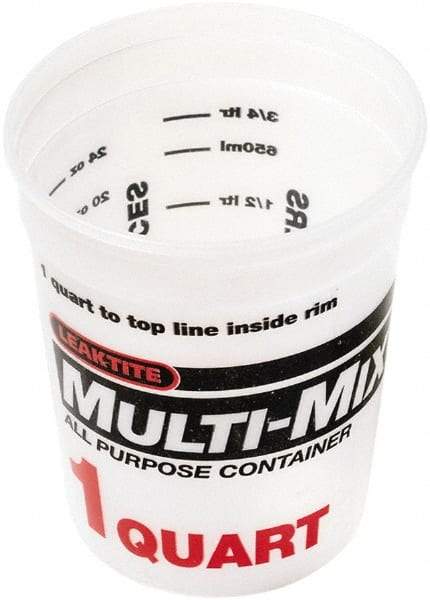 SEYMOUR-MIDWEST - 1 Qt, Plastic Round White Bucket & Pail Kit - USA Tool & Supply