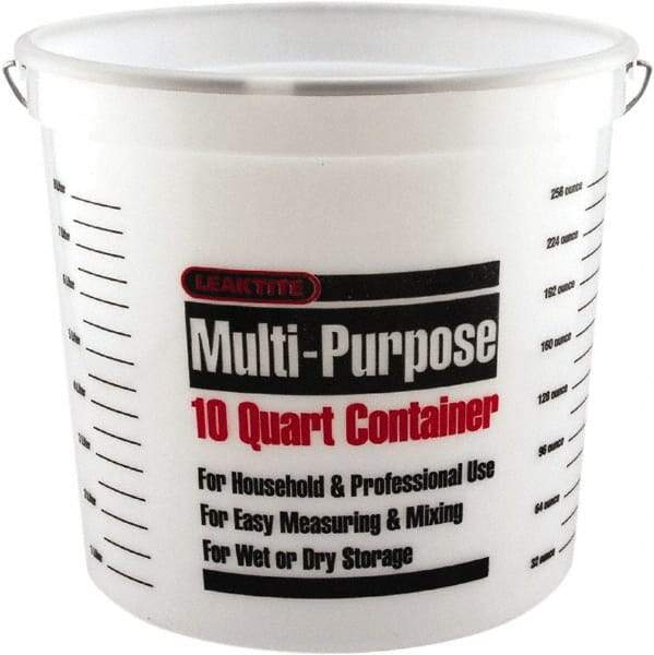 SEYMOUR-MIDWEST - 10 Qt, Plastic Round White Bucket & Pail Kit - Handle Included - USA Tool & Supply