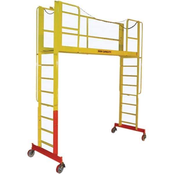 TRI-ARC - Rolling & Wall Mounted Ladders & Platforms Type: Double Entry Work Platform Style: Adjustable Height - USA Tool & Supply