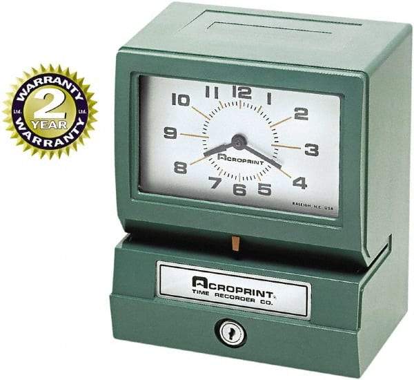 Acroprint Time Recorder - Time Clocks & Time Recorders Punch Style: Manual Power Source: AC Adapter - USA Tool & Supply