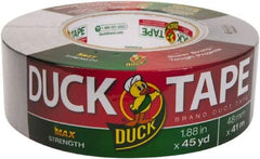 Duck - 1-7/8" x 45 Yds Silver Duct Tape - 11.5 mil, Rubber Adhesive, Vinyl Backing, 32 Lb/ln Tensile Strength, Series DUC - USA Tool & Supply