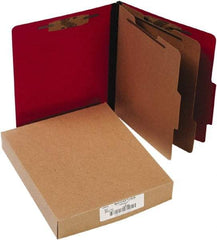 ACCO - 11 x 8 1/2", Letter Size, Executive Red, File Folders with Top Tab - Right of Center Tab Cut Location - USA Tool & Supply