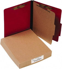 ACCO - 11 x 8 1/2", Letter Size, Executive Red, File Folders with Top Tab - Right of Center Tab Cut Location - USA Tool & Supply