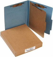 ACCO - 11 x 8 1/2", Letter Size, Sky Blue, File Folders with Top Tab - Right of Center Tab Cut Location - USA Tool & Supply