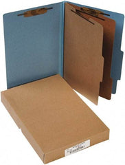 ACCO - 14 x 8 1/2", Legal, Sky Blue, File Folders with Top Tab - Right of Center Tab Cut Location - USA Tool & Supply