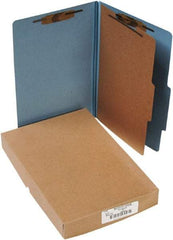ACCO - 14 x 8 1/2", Legal, Sky Blue, File Folders with Top Tab - Right of Center Tab Cut Location - USA Tool & Supply