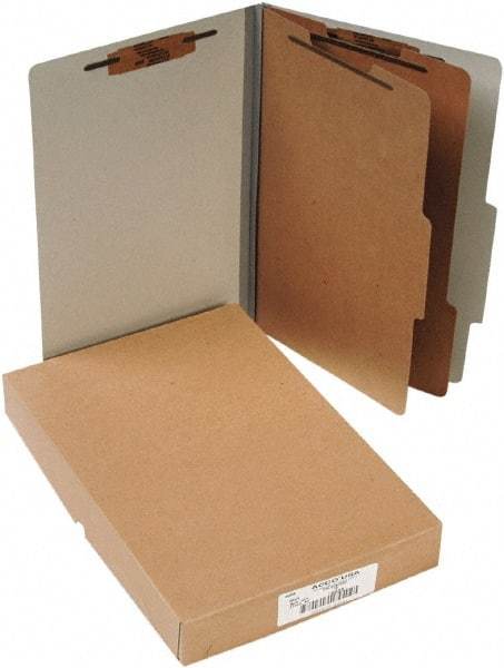 ACCO - 14 x 8 1/2", Legal, Gray, File Folders with Top Tab - Right of Center Tab Cut Location - USA Tool & Supply