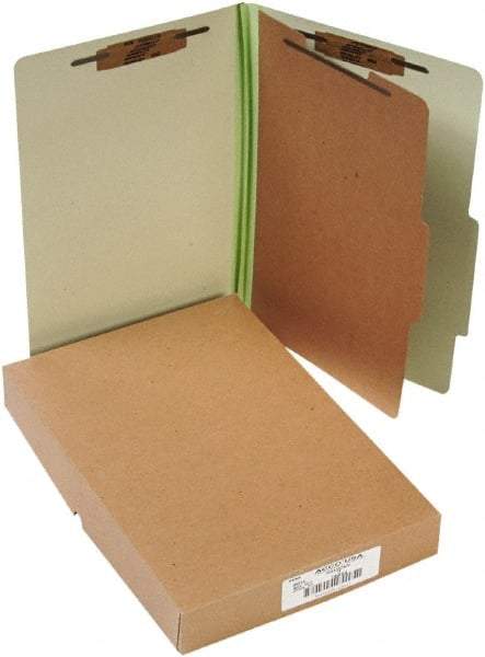 ACCO - 14 x 8 1/2", Legal, Leaf Green, File Folders with Top Tab - Right of Center Tab Cut Location - USA Tool & Supply