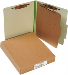 ACCO - 11 x 8 1/2", Letter Size, Leaf Green, File Folders with Top Tab - Right of Center Tab Cut Location - USA Tool & Supply