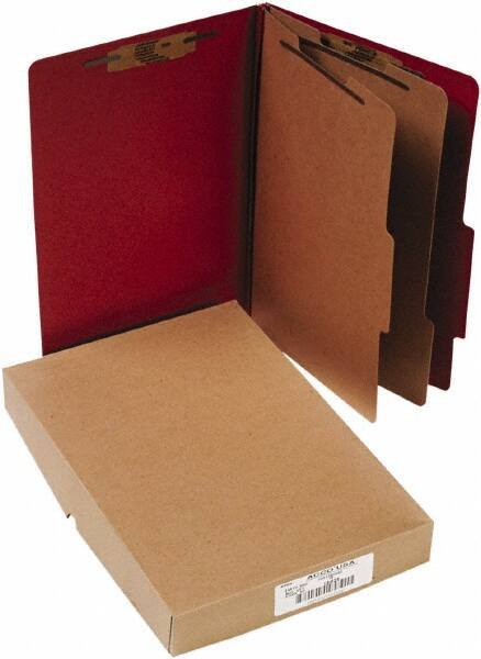 ACCO - 14 x 8 1/2", Legal, Earth Red, File Folders with Top Tab - Right of Center Tab Cut Location - USA Tool & Supply