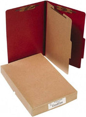 ACCO - 14 x 8 1/2", Legal, Earth Red, File Folders with Top Tab - Right of Center Tab Cut Location - USA Tool & Supply