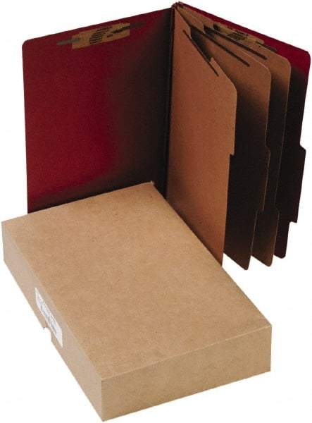 ACCO - 14 x 8 1/2", Legal, Earth Red, File Folders with Top Tab - Right of Center Tab Cut Location - USA Tool & Supply