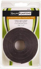 Baum/Gartens - 120" Long x 1/2" Wide x 1/8" Thick Flexible Magnetic Strip - Adhesive Back, Black - USA Tool & Supply