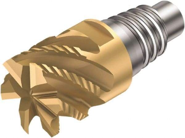 Sandvik Coromant - A316..SM K Grade 1030 Carbide End Milling Tip Insert - TiAlN Finish, 4 Flutes, 12.7mm Cutting Diam, 7mm Depth of Cut, 14.6mm Extension, 0.015" Cnr Rad, 40° Helix - USA Tool & Supply