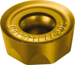 Sandvik Coromant - RCHT1606M0 PL Grade 1025 Carbide Milling Insert - TiCN/TiN Finish, 1/4" Thick, 16mm Inscribed Circle, 8mm Corner Radius - USA Tool & Supply