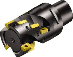 Sandvik Coromant - 3 Inserts, 36mm Cut Diam, 32mm Arbor Diam, 36mm Max Depth of Cut, Indexable Square-Shoulder Face Mill - 90° Lead Angle, 66.7mm High, R390-11.. Insert Compatibility, Through Coolant, Series CoroMill 390 - USA Tool & Supply