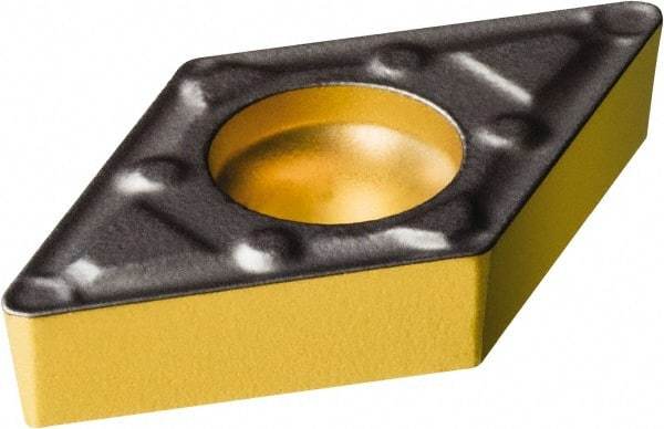 Sandvik Coromant - DCMX32.51 WF Grade 4325 Carbide Turning Insert - TiCN/AI2O3/TiN Finish, 55° Diamond, 3/8" Inscr Circle, 5/32" Thick, 1/64" Corner Radius - USA Tool & Supply