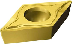 Sandvik Coromant - DCMT32.52 UM Grade 2025 Carbide Turning Insert - TiCN/AI2O3/TiN Finish, 55° Diamond, 3/8" Inscr Circle, 5/32" Thick, 1/32" Corner Radius - USA Tool & Supply