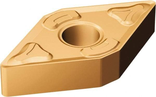 Sandvik Coromant - DNMG431 XM Grade GC15 Carbide Turning Insert - TiAlN/AlCr2O3 Finish, 55° Diamond, 1/2" Inscr Circle, 3/16" Thick, 1/64" Corner Radius - USA Tool & Supply
