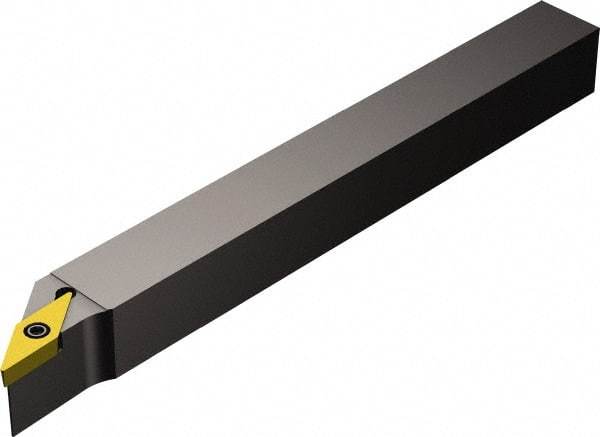 Sandvik Coromant - SVJB, Left Hand Cut, -3° Lead Angle, 3/8" Shank Height x 3/8" Shank Width, Neutral Rake Indexable Turning Toolholder - 5" OAL, VBMT 11 03 04 Insert Compatibility, Series CoroTurn 107 - USA Tool & Supply