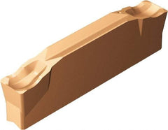 Sandvik Coromant - N123F1-...F CR 1125 Grade, 0.0984" Cutting Width, Carbide Cutoff Insert - 0° Neutral Lead Angle, 0.0118" Cnr Rad, TiAlN Coated - USA Tool & Supply