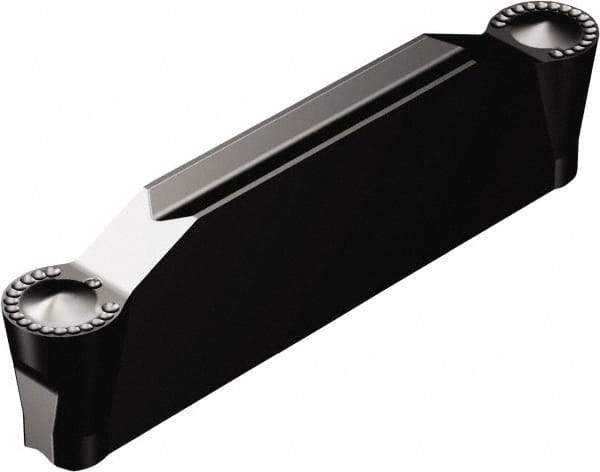 Sandvik Coromant - H2N123x2 RM 5mm Cutting Width Carbide Grooving Insert - 22.7mm Max Depth of Cut, Neutral, 2.5mm Corner Radius, TiCN/Al2O3 Finish - USA Tool & Supply