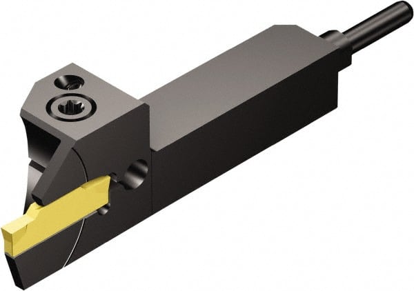 Sandvik Coromant - 0.43" Max Depth, Internal or External Left Hand Indexable Grooving Toolholder - USA Tool & Supply