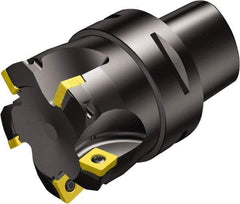 Sandvik Coromant - 26.8mm Cut Diam, 2mm Max Depth of Cut, 70mm OAL, Indexable Chamfer & Angle End Mill - R210-140512M- Insert Style, Modular Connection Shank, 10° Lead Angle, Through Coolant - USA Tool & Supply