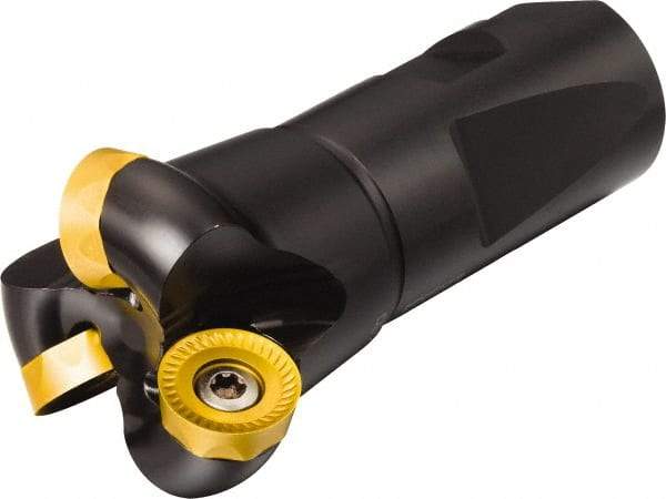 Sandvik Coromant - 3 Inserts, 1-1/4" Cutter Diam, 0.375" Max Depth of Cut, Indexable High-Feed Face Mill - 4.0158" High, RA200..MNxx Toolholder, RCKT 19 06 00 Inserts, Series CoroMill 200 - USA Tool & Supply