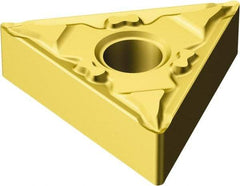 Sandvik Coromant - TNMG331 MF Grade 2025 Carbide Turning Insert - TiCN/Al2O3/TiN Finish, 60° Triangle, 3/8" Inscr Circle, 3/16" Thick, 1/64" Corner Radius - USA Tool & Supply