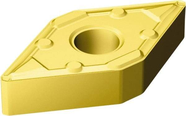 Sandvik Coromant - DNMX432 WF Grade 1525 Cermet Turning Insert - TiCN/TiN Finish, 55° Parallelogram, 1/2" Inscr Circle, 3/16" Thick, 1/32" Corner Radius - USA Tool & Supply