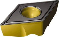 Sandvik Coromant - TRDC1304 F Grade 2220 Carbide Turning Insert - TiCN/AI2O3/TiN Finish, Diamond, 11mm Inscr Circle, 5.53mm Thick, 1/64" Corner Radius - USA Tool & Supply
